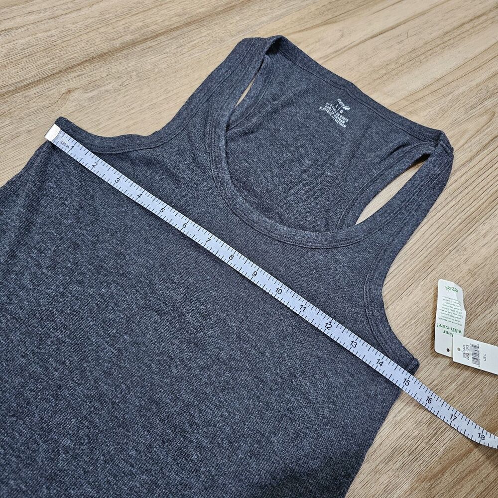 Aerie Women’s Charcoal‎ Gray Ribbed Scoop Neck Tank Top Large NWT - Picture 2 of 6